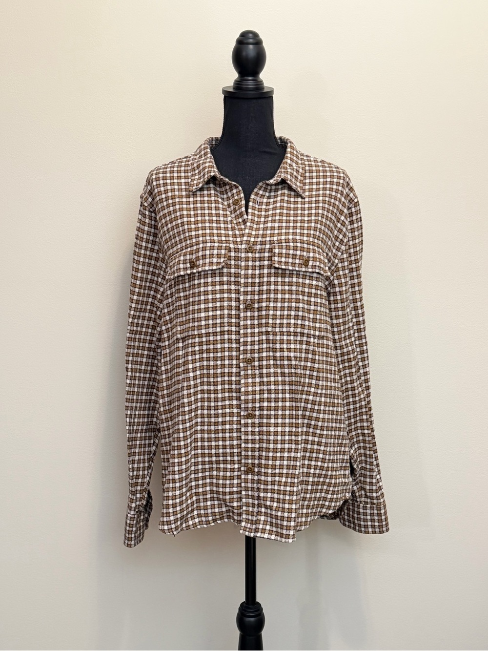 Madewell Plaid Flannel ButtonUp Shirt Women L Perfect Fit Cotton Relaxed Outdoor